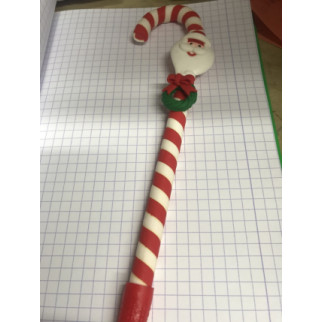 Ручка новорічна у формі карамельної тростини Дід Мороз - Інтернет-магазин спільних покупок ToGether