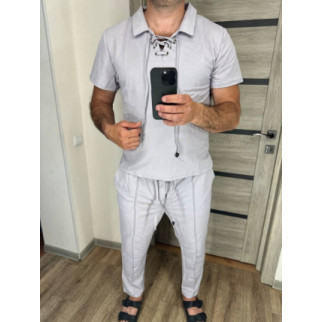 Чоловічий лляний костюм двійка колір світло-сірий - Інтернет-магазин спільних покупок ToGether