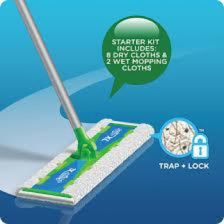 Набір для прибирання миття підлоги, німецька швабра зі знімними серветками Swiffer dry wet kit trap lock - Інтернет-магазин спільних покупок ToGether