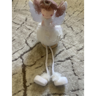 Новорічний Ангел лялька текстильна з висячими ніжками AT 220307, Новорічна іграшка Ангелок - Інтернет-магазин спільних покупок ToGether