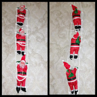 Декор новорічний Дід Мороз ( Санта Клаус) на сходах 25 см 4 фігурки - Інтернет-магазин спільних покупок ToGether