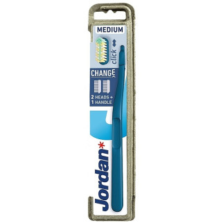 Зубна щітка jordan середньої жорсткості + 4 змінні насадки, синя - Інтернет-магазин спільних покупок ToGether