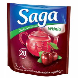 Фруктовий чай у пакетиках Saga вишня 20 шт., Польща - Інтернет-магазин спільних покупок ToGether