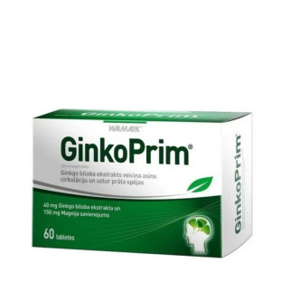 Біодобавка для поліпшення роботи головного мозку Гінкоприм таблетки 120 мг GinkoPrim max Гінкго білоба, 30 таб - Інтернет-магазин спільних покупок ToGether