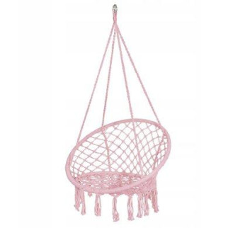 Підвісне крісло-гойдалка (плетене) для дітей та дорослих 60 см Springos рожевий - Інтернет-магазин спільних покупок ToGether