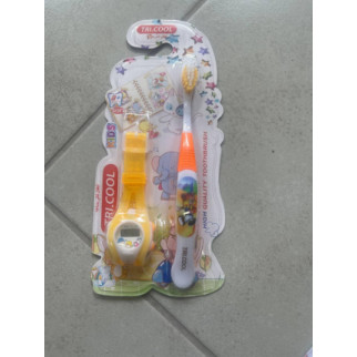 Гарна дитяча зубна щітка м'яка з іграшкою наручним годинником, для дітей від 3 років - Інтернет-магазин спільних покупок ToGether