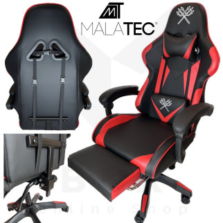 Ігрове комп'ютерне крісло Malatec (Чорне з червоним) - Геймерське крісло з підставкою для ніг Malatec - Інтернет-магазин спільних покупок ToGether