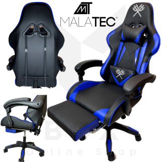 Ігрове комп'ютерне крісло Malatec (Чорне з синім) - Геймерське крісло з підставкою для ніг Malatec - Інтернет-магазин спільних покупок ToGether