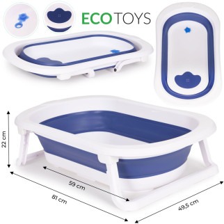Дитяча ванночка для купання блакитна складна зі зливом ECOTOYS - Інтернет-магазин спільних покупок ToGether