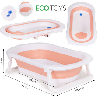 Дитяча ванночка для купання Рожева складна зі зливом ECOTOYS HA-B27 PINK - Інтернет-магазин спільних покупок ToGether