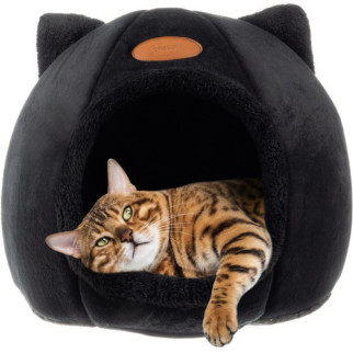 Плюшева лежанка для котів Purlov 21947, ліжко для котів, спальне місце для домашніх тварин, Чорний - Інтернет-магазин спільних покупок ToGether