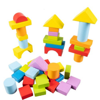 Дерев'яні кубики конструктор для дітей - 100 шт. Kruzzel (22666) - Інтернет-магазин спільних покупок ToGether