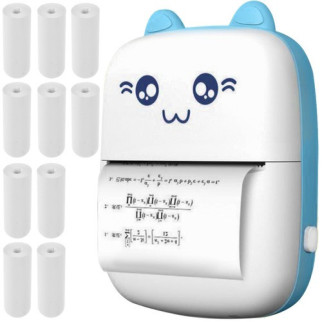 Дитячий Bluetooth фотопринтер "Котик" + 11 рулонів паперу для друку Izoxis (22272) - Інтернет-магазин спільних покупок ToGether