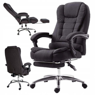 Комп'ютерне крісло офісне BOSS з підставкою для ніг – Чорне крісло для офісу KO22CZ Тканина - Інтернет-магазин спільних покупок ToGether