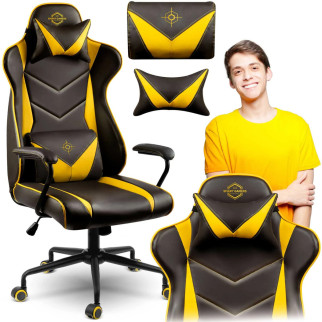 Ігрове комп'ютерне крісло Sofotel Blitzcrank - 2592 Геймерське крісло Жовто-чорне - Інтернет-магазин спільних покупок ToGether
