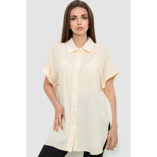 Сорочка жіноча однотонна на ґудзиках, колір світло-бежевий, 102R5230 - Інтернет-магазин спільних покупок ToGether