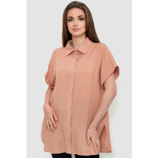 Сорочка жіноча однотонна на ґудзиках, колір пудровий, 102R5230 - Інтернет-магазин спільних покупок ToGether