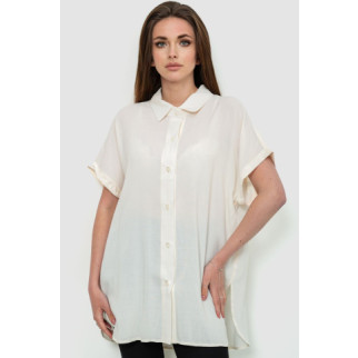 Сорочка жіноча однотонна на ґудзиках, колір молочний, 102R5230 - Інтернет-магазин спільних покупок ToGether