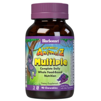 Вітамінно-мінеральний комплекс Bluebonnet Nutrition Rainforest Animalz Multiple Complete Daily 90 Chewables Grape - Інтернет-магазин спільних покупок ToGether