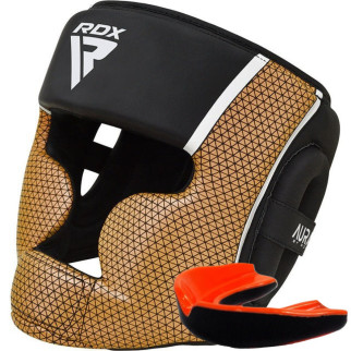 Боксерський шолом RDX AURA PLUS T-17 Black Golden XL (капа у комплекті) - Інтернет-магазин спільних покупок ToGether