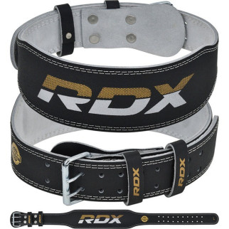 Пояс для важкої атлетики RDX 4 шкіряний Black Gold 2XL - Інтернет-магазин спільних покупок ToGether