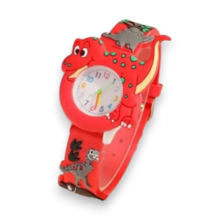 Кварцовий дитячий наручний годинник у вигляді Червоного Динозаврика Рекса мультфільм 3D Динозавр Силіконовий - Інтернет-магазин спільних покупок ToGether