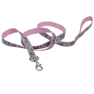 Повідець світловідбивний для собак Coastal Lazer Brite Reflective Leash, 1.8 м х 2.5 см, рожеві серця - Інтернет-магазин спільних покупок ToGether