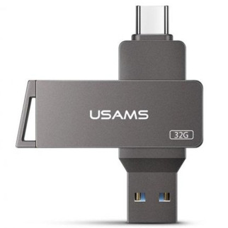 Флеш накопичувач USAMS US-ZB199 Type-C+ USB3.0 Rotatable High Speed Flash Drive 32 Gb Iron-grey - Інтернет-магазин спільних покупок ToGether