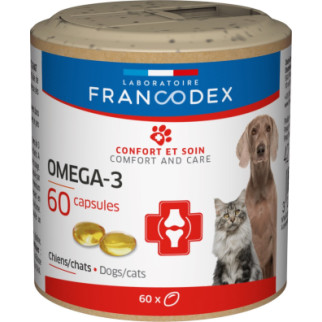 Вітаміни для собак та котів Francodex Omega 3 Capsules Dog Cat з Омега-3 60 капс - Інтернет-магазин спільних покупок ToGether
