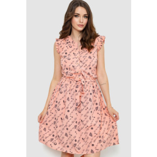 Сукня з принтом, колір персиковий, 230R007-16 - Інтернет-магазин спільних покупок ToGether