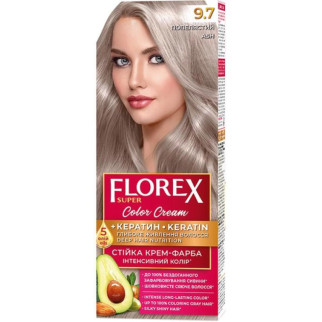 Стійка крем-фарба для волосся Florex КЕРАТИН 9.7 попелястий 120 мл - Інтернет-магазин спільних покупок ToGether