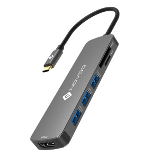 USB C концентратор, NOVOO 6 в 1 R6 - Інтернет-магазин спільних покупок ToGether