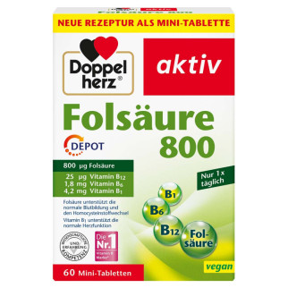 Вітаміни "Doppelherz" Фолієва кислота + В1 + В6 + В12 для нервової та серцево-судинної систем, мозку, імунітету, 60 шт., Німеччина - Інтернет-магазин спільних покупок ToGether