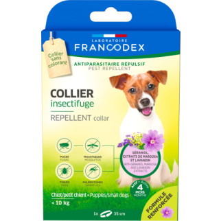 Нашийник від бліх та кліщів Francodex Repellent Collar для собак вагою до 10 кг та цуценят, 35 см - Інтернет-магазин спільних покупок ToGether