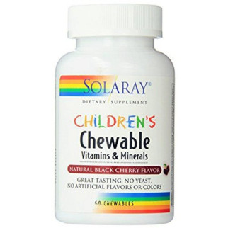 Вітамінно-мінеральний комплекс Solaray Children's Chewable Vitamins and Minerals 60 Chewables Natural Black Cherry Flavor SOR-04796 - Інтернет-магазин спільних покупок ToGether