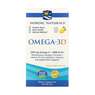 Омега 3 Nordic Naturals Omega-3D 1000 mg 60 Soft Gels Great Lemon taste - Інтернет-магазин спільних покупок ToGether