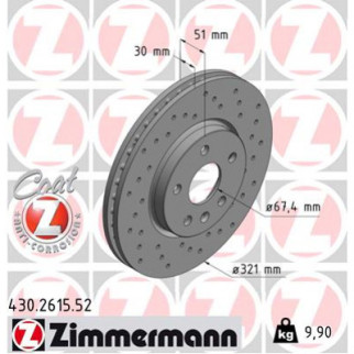Тормозной диск ZIMMERMANN 430.2615.52 - Топ Продаж! - Інтернет-магазин спільних покупок ToGether