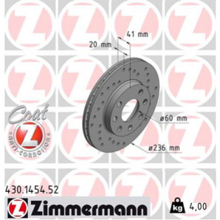 Тормозной диск ZIMMERMANN 430.1454.52 - Топ Продаж! - Інтернет-магазин спільних покупок ToGether