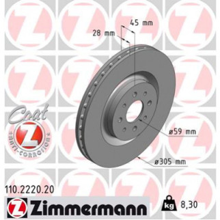 Тормозной диск ZIMMERMANN 110.2220.20 - Топ Продаж! - Інтернет-магазин спільних покупок ToGether