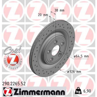 Тормозной диск ZIMMERMANN 290.2265.52 - Топ Продаж! - Інтернет-магазин спільних покупок ToGether