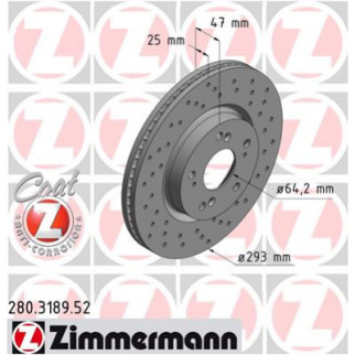 Тормозной диск ZIMMERMANN 280.3189.52 - Топ Продаж! - Інтернет-магазин спільних покупок ToGether