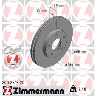 Тормозной диск ZIMMERMANN 200.2515.20 - Топ Продаж! - Інтернет-магазин спільних покупок ToGether