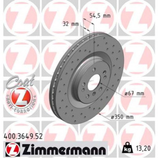 Тормозной диск ZIMMERMANN 400.3649.52 - Топ Продаж! - Інтернет-магазин спільних покупок ToGether