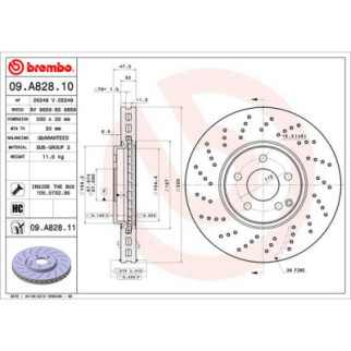 Тормозной диск Brembo 09.A828.11 - Топ Продаж! - Інтернет-магазин спільних покупок ToGether