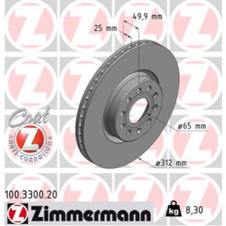 Тормозной диск ZIMMERMANN 100.3300.20 - Топ Продаж! - Інтернет-магазин спільних покупок ToGether