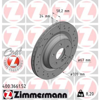 Тормозной диск ZIMMERMANN 400.3661.52 - Топ Продаж! - Інтернет-магазин спільних покупок ToGether