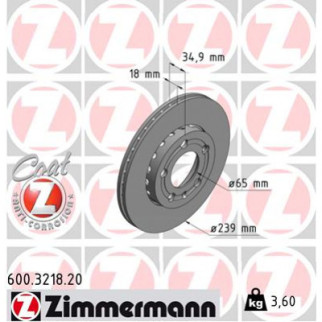 Тормозной диск ZIMMERMANN 600.3218.20 - Топ Продаж! - Інтернет-магазин спільних покупок ToGether
