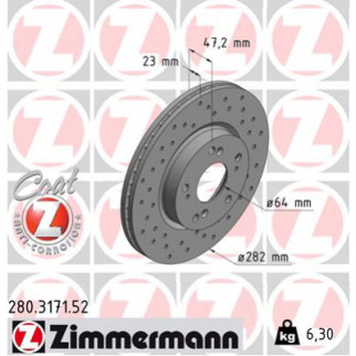 Тормозной диск ZIMMERMANN 280.3171.52 - Інтернет-магазин спільних покупок ToGether