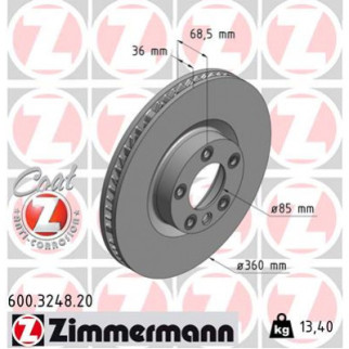 Тормозной диск ZIMMERMANN 600.3248.20 - Топ Продаж! - Інтернет-магазин спільних покупок ToGether