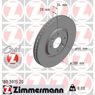 Тормозной диск ZIMMERMANN 180.3015.20 - Топ Продаж! - Інтернет-магазин спільних покупок ToGether